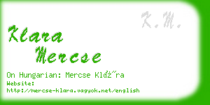 klara mercse business card